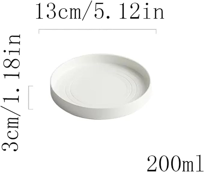 Kitchen Plates Ceramic Dinner Plate Home Kitchen Salad Plate Tableware Pure White Plate Round Simple Dessert Plate Flat Deep Plate Restaurant Plates(001)