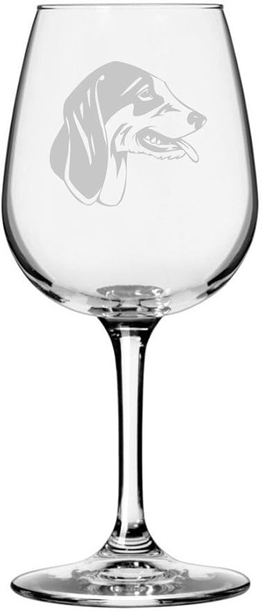 Etched Laser Art Chien Francais Blanc et Noir (French White & Black Hound) Personalized Dog Themed Etched 12.75oz Wine Glass Custom Dog Breed Wine Glasses, Birthday Gift for Pet Lover, Men, Women