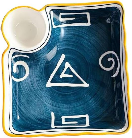 Multi Purpose Appetizer Ceramic Tray Vinegar Bowl Elegant Sushi Cookie Serving Dishes Dipping Sauce Plate for Dumplings French Fries Snacks Homes Restaurants Design Sense Souvenirs