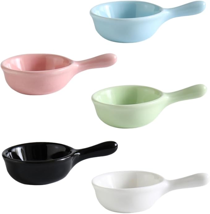 5pcs Ceramic Sauce Dishes 40ml Seasoning Serving Trays for Dipping Appetizer Plates