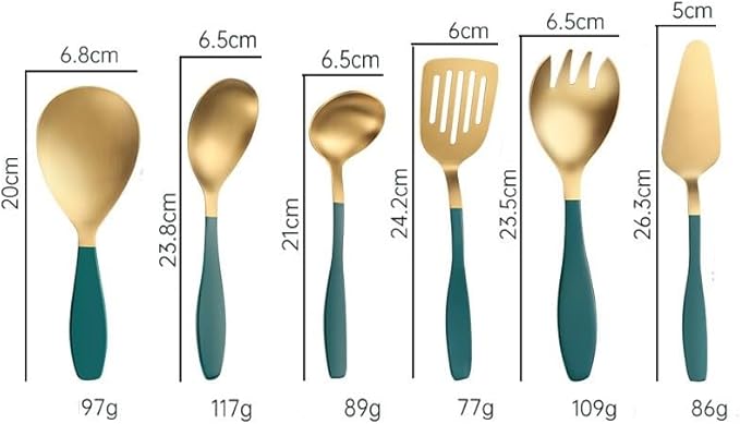 Silverware Set, 6/24/36/48/60/72pcs Kitchenware 5-piece Set Serving Spoon Salad Stainless Steel Spatula, Home Cutlery Flatware Set(Red,60 Pieces for 10)