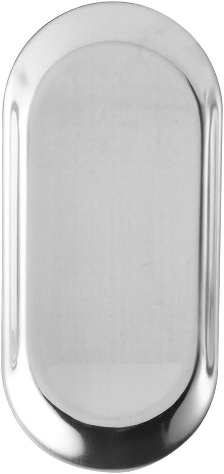 7in Stainless Steel Decorative Tray, Set of 5 Makeup Jewelry Dish Cosmetics Organizer MakeupBathroom Clutter Serving Platter Storage Tray, Oval (Silver)