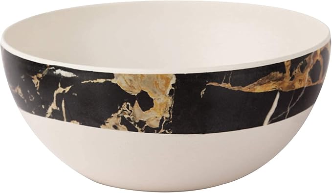 Plate and Bowl Set Porcelain Kitchen Dinnerware Set Ceramic Tableware Dinnerware Set, Service for Two,White Marble Swirl