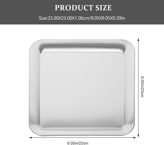 PRETYZOOM Cheese Melts Tray Square Decor Tray Serving Fruit Storage Plate Party Dessert Stainless Steel