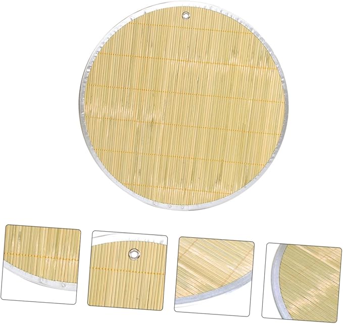 1pc Bamboo Dumpling Tray Food Storage Pad Steamed Bun Display Plate with Edging Household Dumpling Serving Tray for Home Restaurant Use
