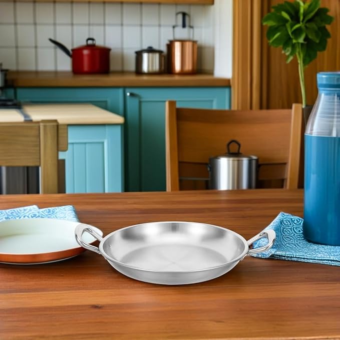 STOBAZA Stainless Steel Serving Tray with Double Handles 7.16X5.59 Inch Multipurpose Seafood Plate for Fried Chicken Snacks Home Kitchen Restaurant