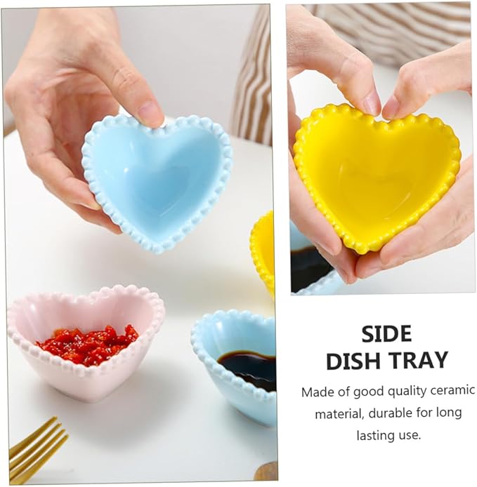 4pcs Candy Dish for Desk Creative Sauce Plate Small Simple Styled Dish Dishwasher Safe Ceramic Plates Random Color