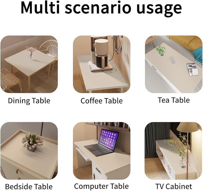 Table Protector Pad for Dining Room Table - Can Be Used On Both Sides Waterproof and Easy to Clean Good Flatness Used for Dining Table(Off White+Light Gray 46x96)