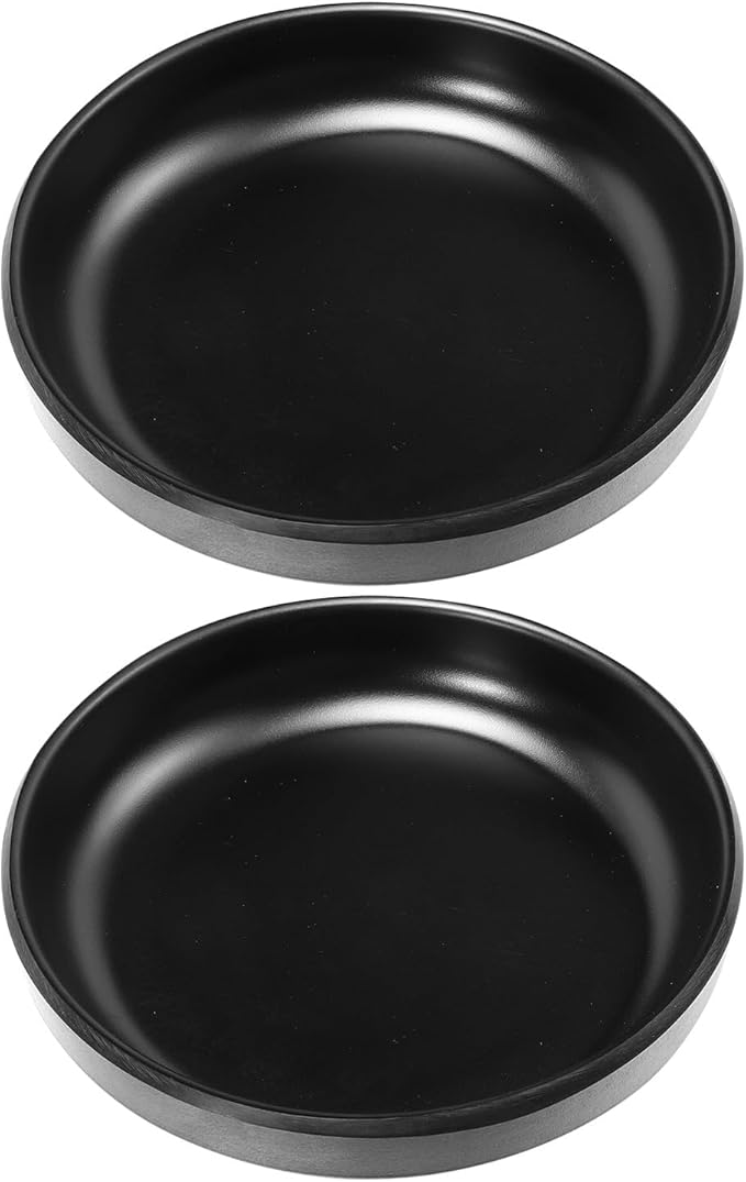 Healifty Melamine Appetizer Plates 2pcs Set, 8.5-inch round Snack Serving Tray, Sturdy Plastic Dinnerware for Home, Bar, Ktv, and Party Use