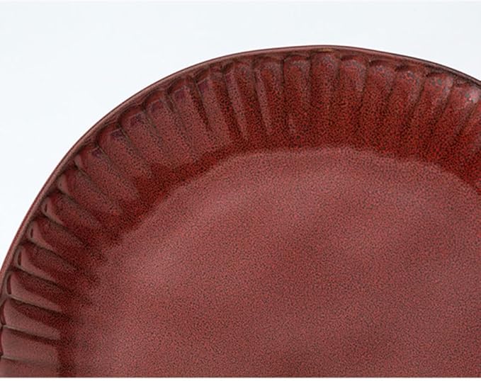 SONGCHAO Party Supplies Red Plate Ceramic Dish Plate Home Moving Tableware Festive Dinner Plate Party Plates (Size : Small)