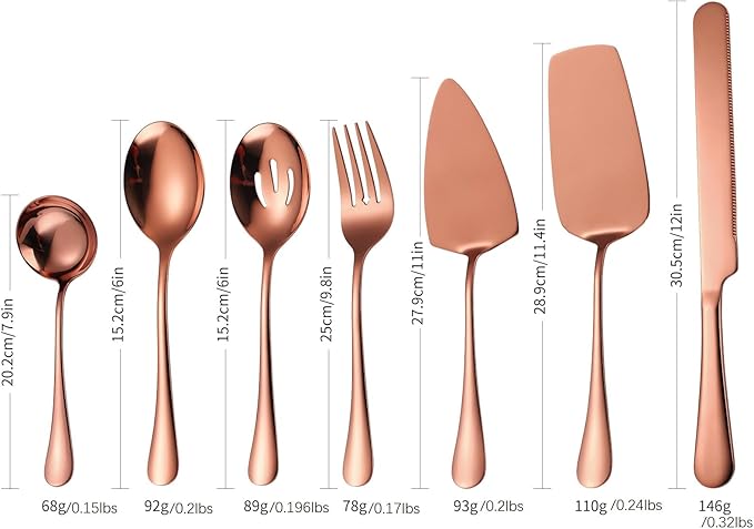Flatware Serving Set Complete Large Spoon Fork Big Square Spatula Turner Dessert Knife Server 28 Pieces/Lot