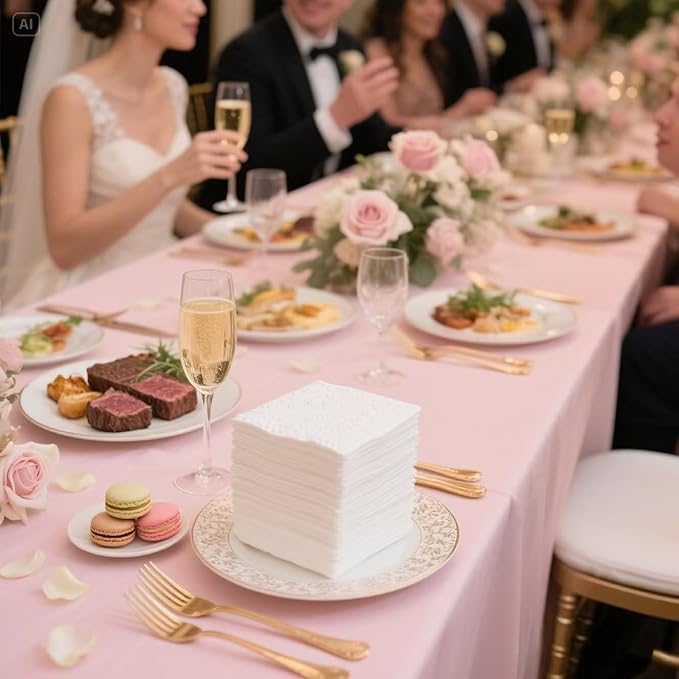 Cocktail Napkins 600-Pack (4.9x4.9 Inch) | 2-Ply Disposable Paper Napkins for Weddings, Parties, Everyday Use | Soft, Thick