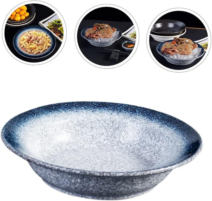 Japanese Style Soup Plate Home Ceramic Plates Multifunctional Bowl for Pasta Noodles Salad Breakfast Dinner Western Restaurant