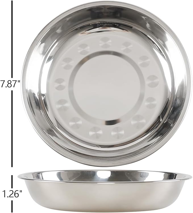 Stainless Steel Dessert Appetizer Plates, Round Lunch Plates, Small Serving Camping Salad Plate for Outdoor Camping, Pack of 4