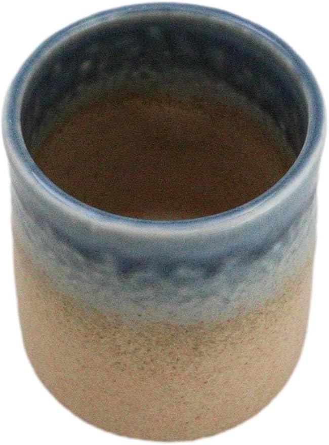 Ebros Gift Artistic Blue River Ao Nagashi Collection Dinnerware Serveware Kitchenware Set Asian Japanese Restaurant Supply (Pack Of 6 Yunomi Reactive Glaze Tea Cups 9oz)