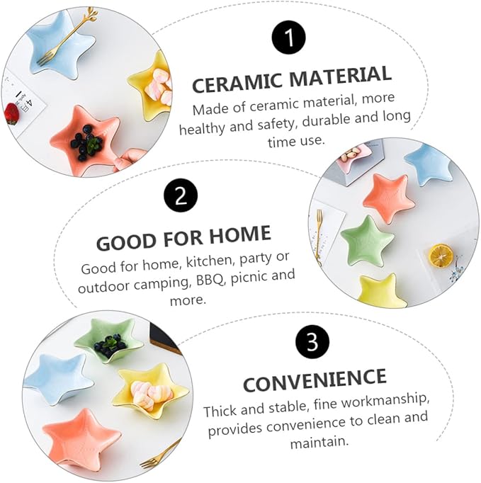 Ciieeo 3pcs Elegant Ceramic Sauce Dish Dipping Plates for Condiments Appetizers and Sauces Lightweight Non-slip Design for Home and Restaurant Use Random Color Selection