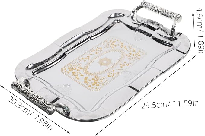 Unomor Elegant Stainless Steel Serving Tray Capacity Fruit Plate Versatile Desktop Fruit Tray Ktv Restaurant Dessert Serving Dish