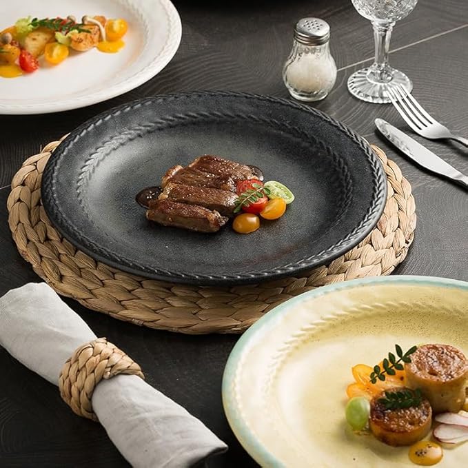 Modern Large Dinner Plates Japanese Restaurant Underglaze Color Creative Home Steak Dinner Plate Ceramic Appetizer Dessert Pasta Cake Tableware Stackable Dinner Plates
