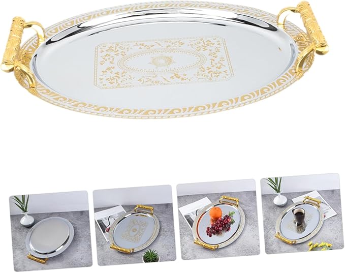 Serving Tray Elegant Snack Platter for Home Events Versatile Food Presentation Dish for Parties Weddings Housewarming More Rim Design