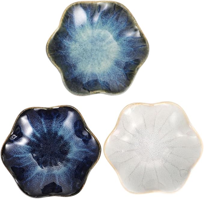 Ciieeo 3pcs Ceramic Sauce Plates for Appetizers Food-grade Material for Dipping Sauces and Seasonings for Home and Restaurant Use