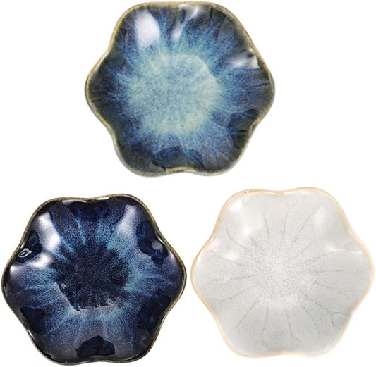 Ciieeo 3pcs Ceramic Sauce Plates for Appetizers Food-grade Material for Dipping Sauces and Seasonings for Home and Restaurant Use