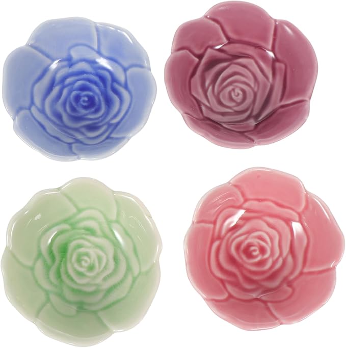 4pcs Ceramic Sauce Plates Plate Soy Sauce for Dipping Condiment Dish Bowl Vinegar Dish Appetizer Random Color