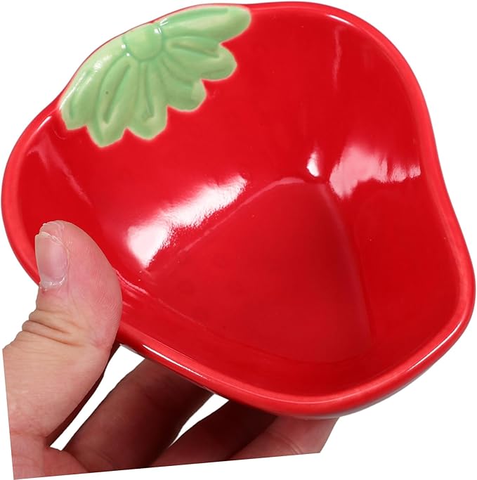 Garneck Cute Porcelain Saucer Dish Soy Sauce Plate Dipping Plate for Strawberry Decor