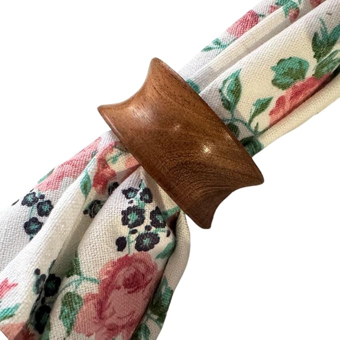 Napkin Holder Set of 12 Handmade Acacia Wood Dining Table Napkin Ring Classic Everyday Thanksgiving Holiday Christmas Festive Party Gift Farmhouse Décor