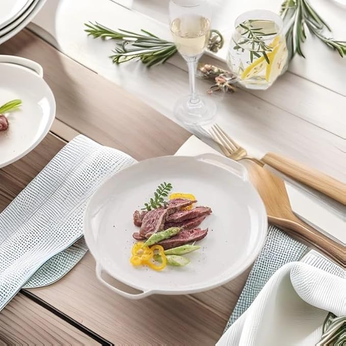 Dinner Plates Ceramic Tableware Bowls, Fruit Salad, Household Shallow Plates, Creative Dinner Kitchen Salad Bowl