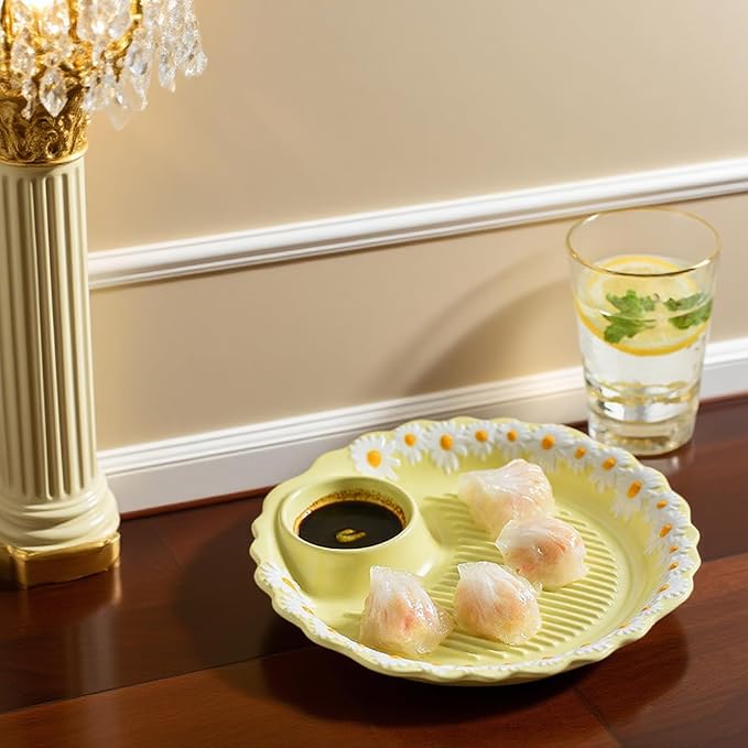 Multi Purpose Appetizer Ceramic Tray Vinegar Bowl Elegant Sushi Cookie Serving Dishes Dipping Sauce Plate for Dumplings French Fries Snacks Homes Restaurants Design Sense Souvenirs