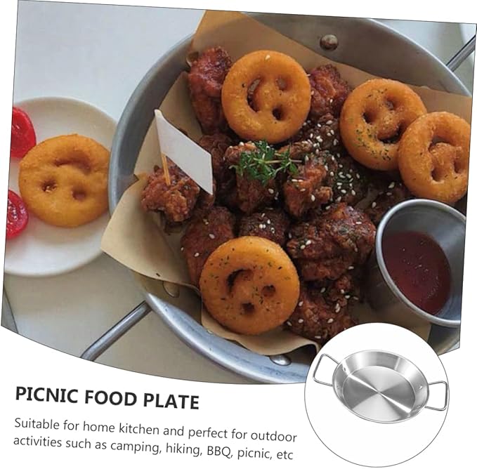 VOSAREA Microwave Safe Dinner Plate Multifunctional Snack Plate for Home Elegant Salad Dish Party Platter Silver