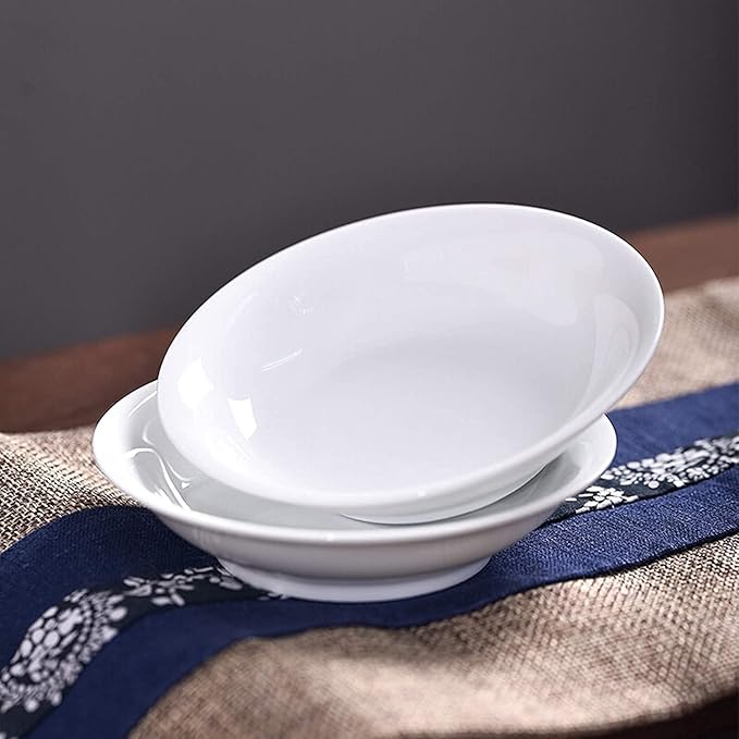 Dinnerware Set Dinner Party Tableware Service Set Ceramics Dinner Sets, 26 Pieces Pure Color Dinnerware Set | White Porcelain Steak Plate Cereal Bowl and Soup Bowl for Restaurant