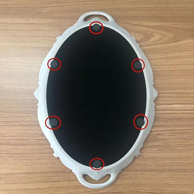 Hamphinee Oval Vintage Wall Mirror Tray, Dresser Organizer Tray, Decorative Perfume Mirror Tray, Serving Tray, 9.8"x 14.6", White