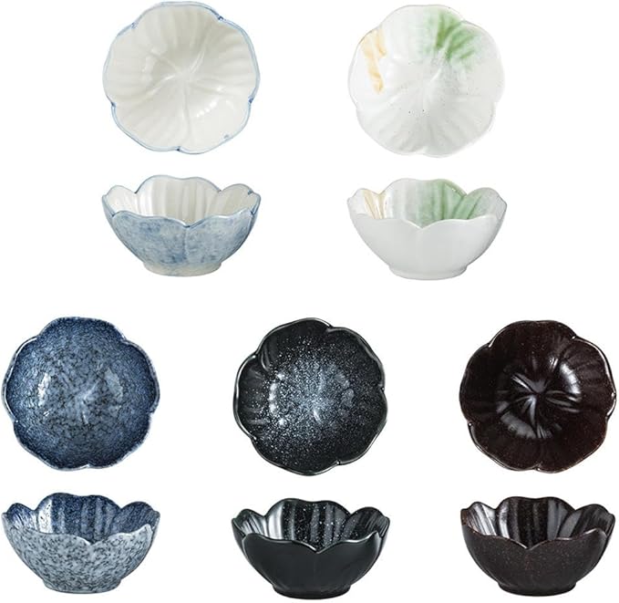 Small Plates,Snack Plate,Small Dessert Plates,Appetizer Serving Tray,Condiment Serving Tray,Salad Plates,Ceramic Household Dishes Hotpot Dipping Shop Seasoning Dish Small Dish(5 Pcs)