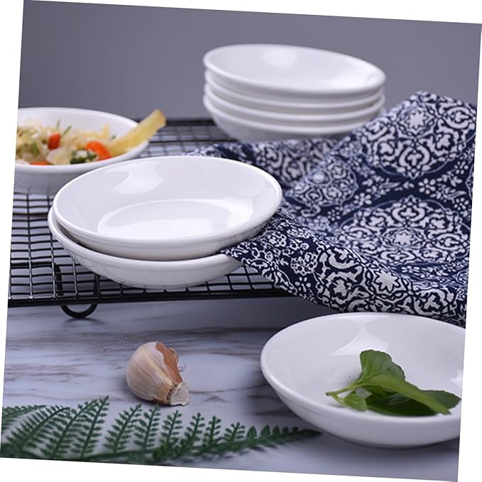 6pcs Ceramic Seasoning Dishes Practical Condiment Plates for Sauces Spices and Appetizers Small Serving Bowls for Home Use and Entertaining
