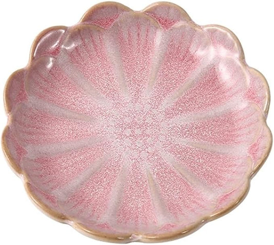 GUERNSEY Snack Bowls 4.4 Inch Ceramic Lotus Plate Sauce Plate Sushi Sauce Snack BBQ Ceramic Plate Dipping Sauce Plate Seasoning Plate Snack & Dip Bowls
