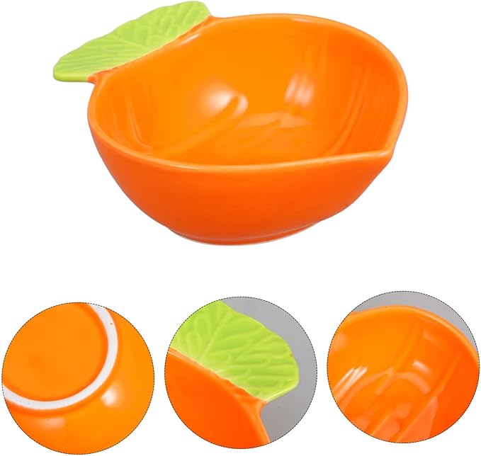 Ciieeo Carrot Shape Ceramic Sauce Dish for Sushi Dipping Small Appetizer Plate for Condiments and Kimchi Cute Porcelain Bowl for Home Dining and Parties