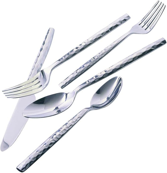 10 Strawberry Street Hammered Forged 20 Piece Flatware Set