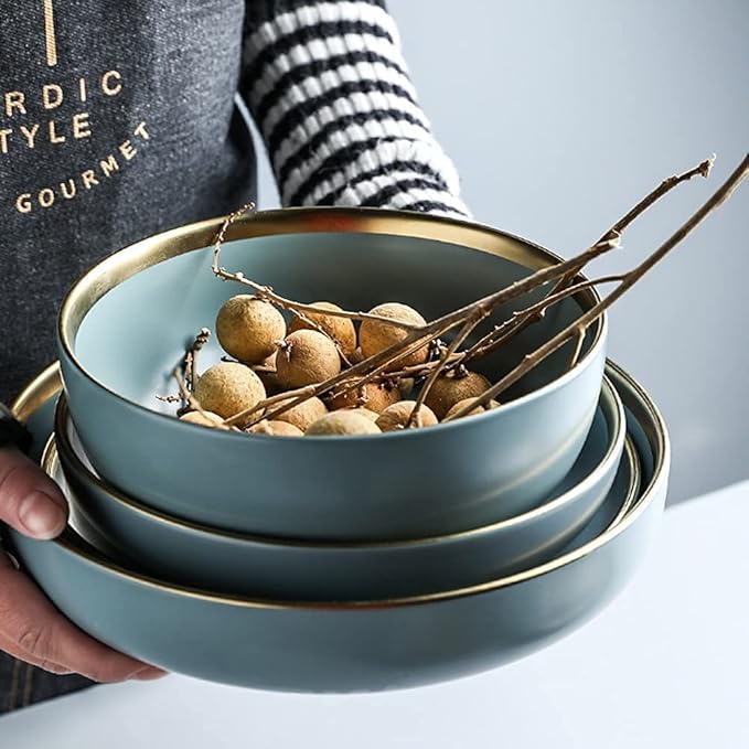 Dinnerware Set for Home or Special Restaurant, 24, 32, 41 PCS Ceramic Dinnerware Set Nordic Dark Green Bone China Tableware Creative European Ceramic Tableware with Bowl Plate