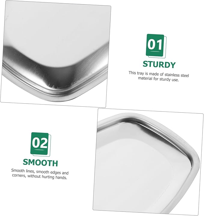 Ciieeo 304 Stainless Steel Serving Tray Rectangular Snack and Fruit Storage Tray for Hotel and Home Use Practical Dish Towel Organizer Easy to Clean