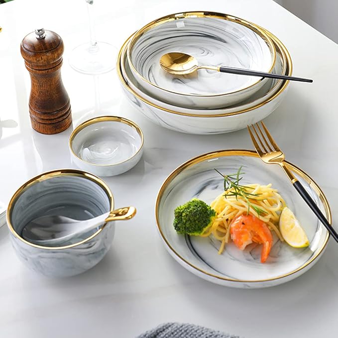 Ceramic Dinnerware Set 26 Piece Dinner Plate Sets Service for 6 Phnom Penh Tableware Plates Ceramic Dish Set Ideal As A Gift for Your Family