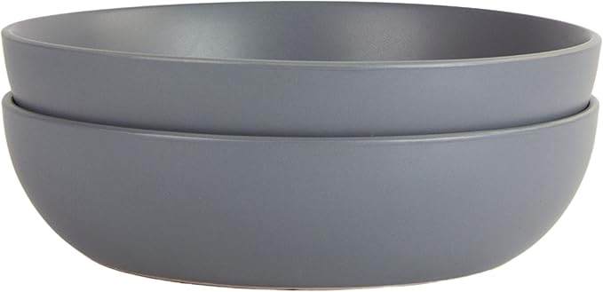 10 Strawberry Street Wazee Matte 9"/48oz Serving Bowl, Set of 2, Charcoal