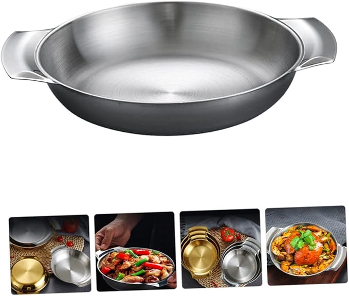 Alipis Stainless Steel Snack Serving Tray Food Plate for Fruits Desserts and Bbq Easy to Clean for Home Restaurant and Parties Silver Color