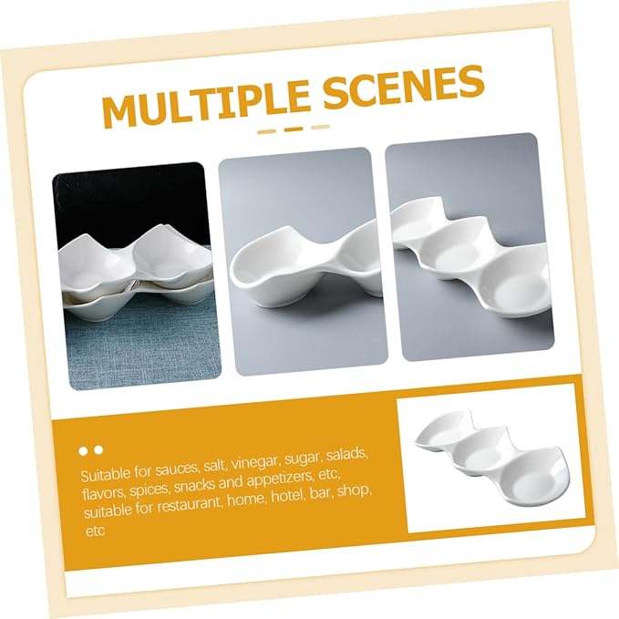 Appetizer Plate Set Three-grid Sauce Dish Perfect for Restaurant Home Hotel Bar