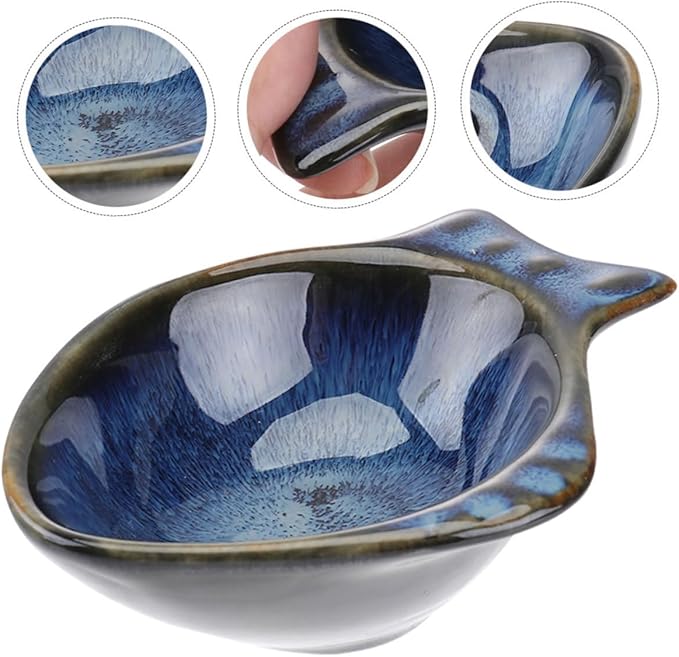2pcs Ceramic Seasoning Plates Multifunctional Small Bowl Trays for Appetizer Plate Sauce Tray Flavor Dish Practical for Family