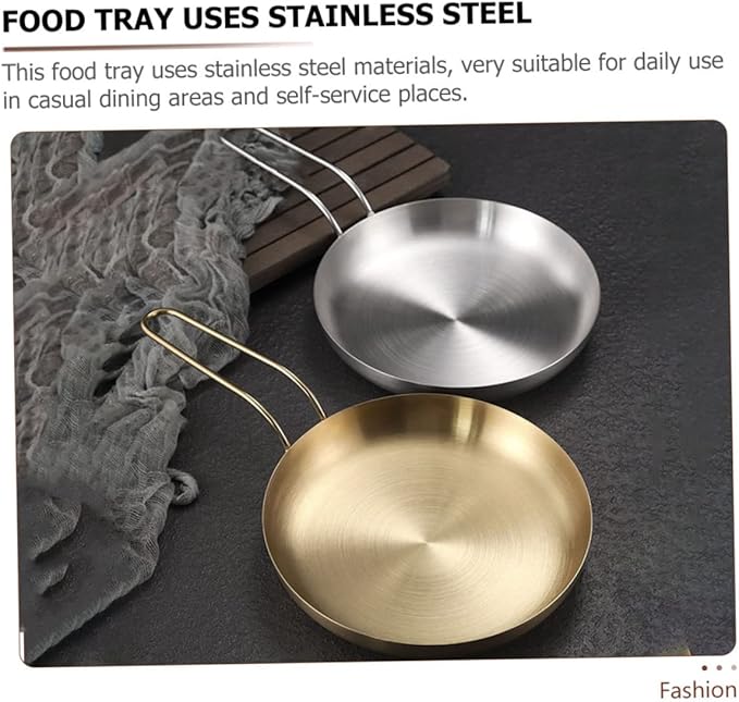 Zerodeko Stainless Steel Food Serving Tray Snack Platter for Appetizers Desserts Pizza Smooth Edges Design for Home Restaurant Use