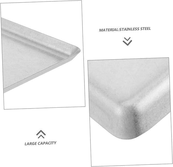 Stainless Steel Serving Tray Capacity BBQ Plate for Skewers Utensil Organization Outdoor Events Vintage Design for Kitchen Dining