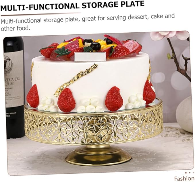 PRETYZOOM European Style Cake Serving Tray Elegant Food Storage Plate for Desserts Pastries and Snacks for Parties and Gatherings