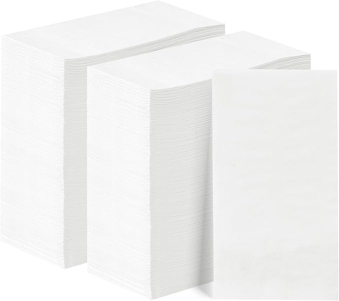 BESTVIP 400 Pack Disposable Paper Napkins,3-Ply White Dinner Napkins for Guests,Bathroom Paper Hand Towels Soft and Absorbent, Perfect for Christmas, Kitchen, Dinner, Party, Wedding or Event
