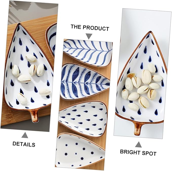 Creative Japanese Hand-Painted Ceramic Snack Dish Set 4-Inch Sauce and Seasoning Plates for Appetizers Desserts and Dipping for Home Dining and Parties